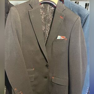 Elegant Black Blazer with Red Details